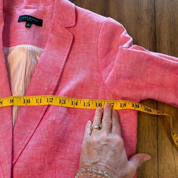 Talbots Classic Linen Blazer, 8P, Pink, Work, Easter,Church, Spring, Chic