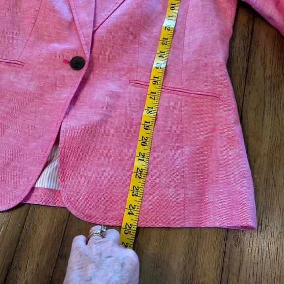 Talbots Classic Linen Blazer, 8P, Pink, Work, Easter,Church, Spring, Chic