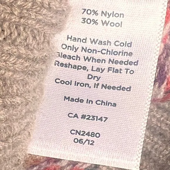 Talbots Fair Isle Wool Blend Cardigan Size XL Classic Autumn Sweater 3/4 Sleeve