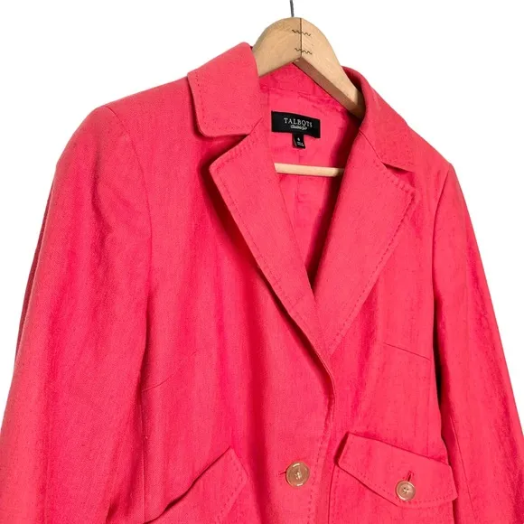 Talbots | Grace Fit Coral Linen Blazer