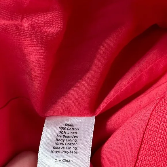 Talbots | Grace Fit Coral Linen Blazer