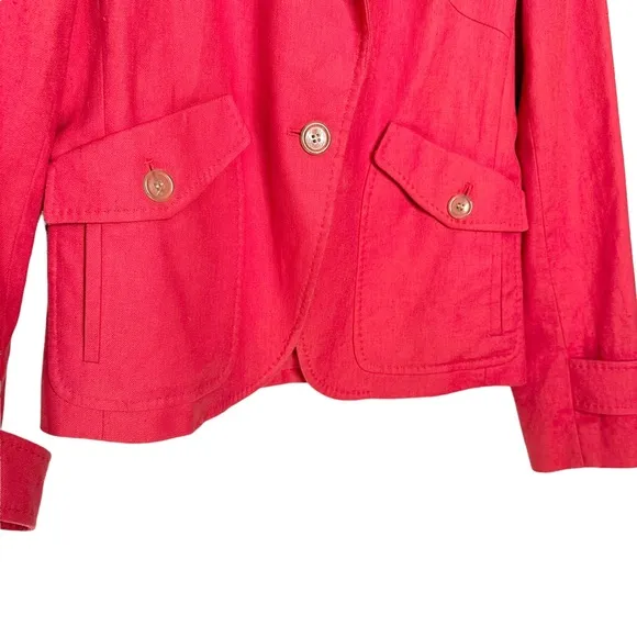 Talbots | Grace Fit Coral Linen Blazer