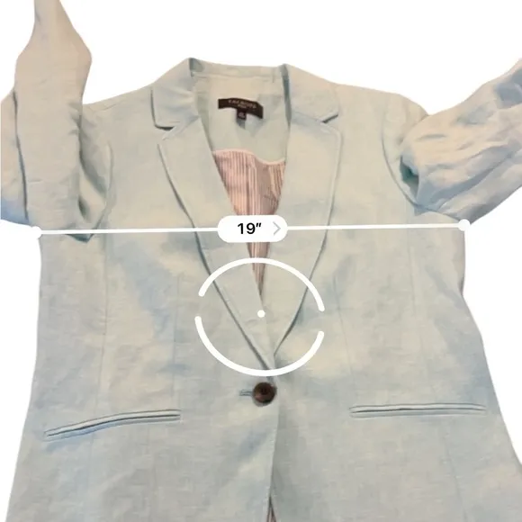 Talbots Long Linen Blazer Aqua, NWT, Size 10P