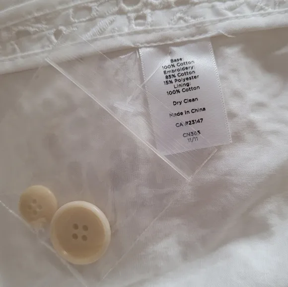 Talbots White Eyelet Cotton Blazer
