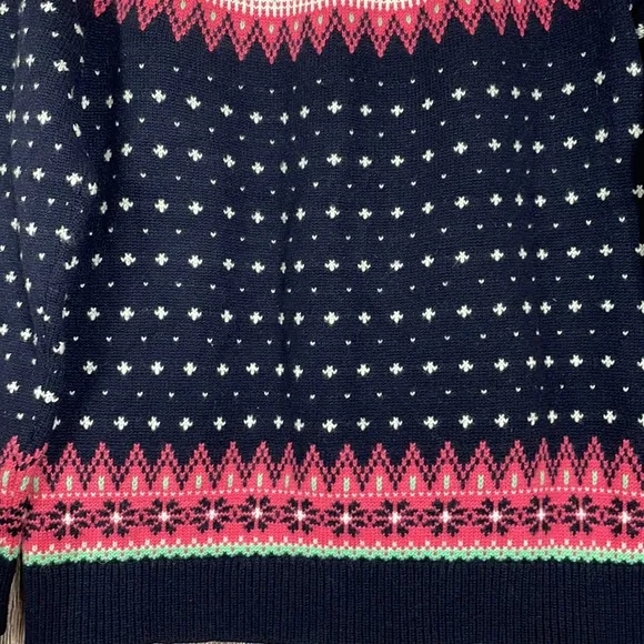 Talbots Womens Medium Lambs Wool Blend Fair Isle Button Front Cardigan size PM