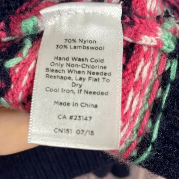 Talbots Womens Medium Lambs Wool Blend Fair Isle Button Front Cardigan size PM