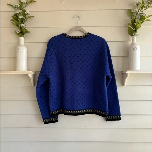 Tally Ho 100% Wool Button Cardigan Vintage Sweater Size Large (see measu…
