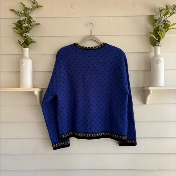 Tally Ho 100% Wool Button Cardigan Vintage Sweater Size Large (see measu…