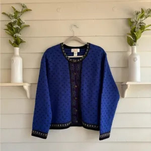 Tally Ho 100% Wool Button Cardigan Vintage Sweater Size Large (see measu…