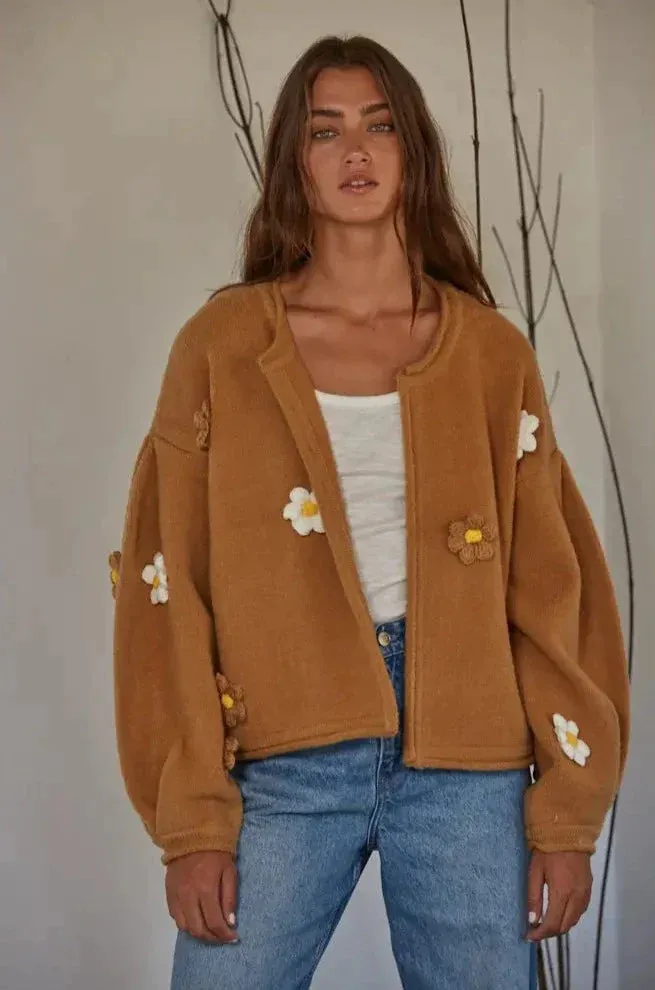 The Artemis Floral Sweater Jacket