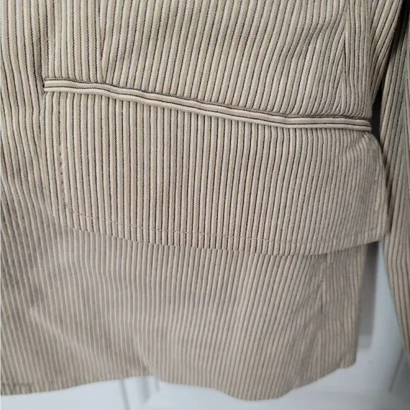 THEORY beige stripe seersucker blazer size 6