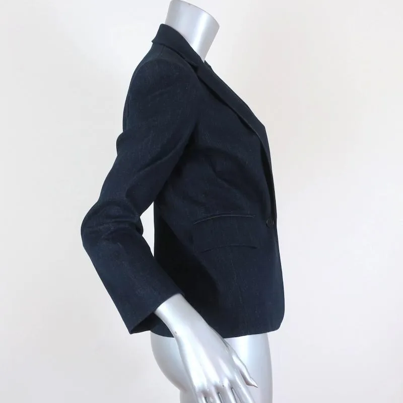 Theory Blazer Current Indigo Stretch Denim Size 4 One-Button Jacket