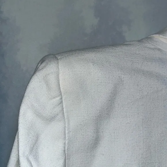 theory womens white linen double button blazer size 2