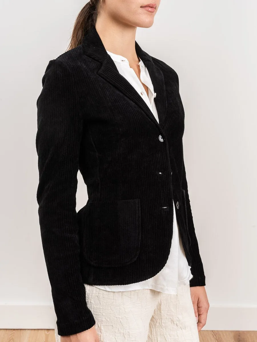 three button blazer - black