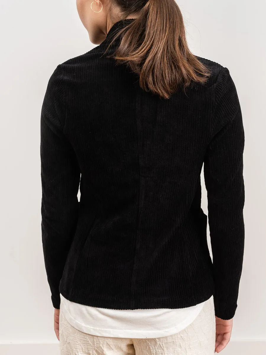 three button blazer - black