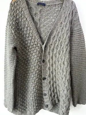 Tim Hamilton Grey Two-Ply Cardigan