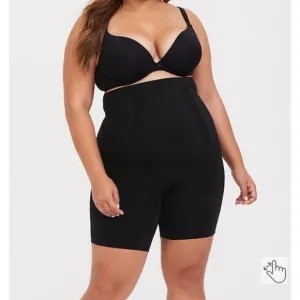 Torrid Black Spanx High Waisted Mid Thigh Shorts