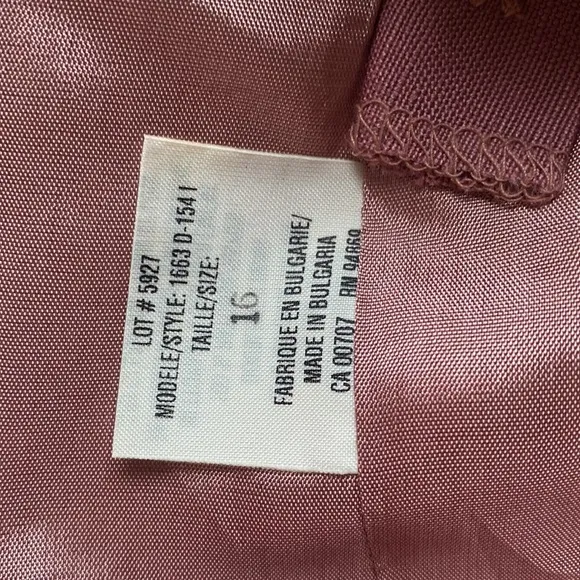 Tribal Mauve short sleeve blazer three button front career linen blend new 16