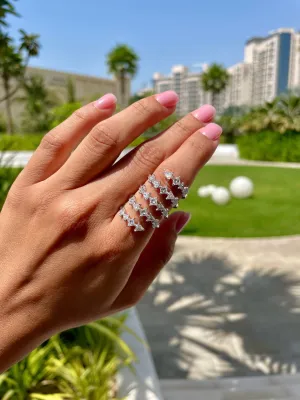 Triple wrap around with trillions and princess ring