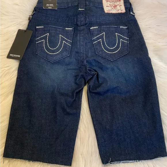 True Religion Riley Shorts Mid-Rise Bermuda - NWT - Size 25 - Dark Moonstone
