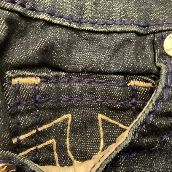 True Religion Riley Shorts Mid-Rise Bermuda - NWT - Size 25 - Dark Moonstone