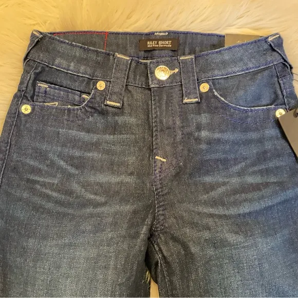 True Religion Riley Shorts Mid-Rise Bermuda - NWT - Size 25 - Dark Moonstone