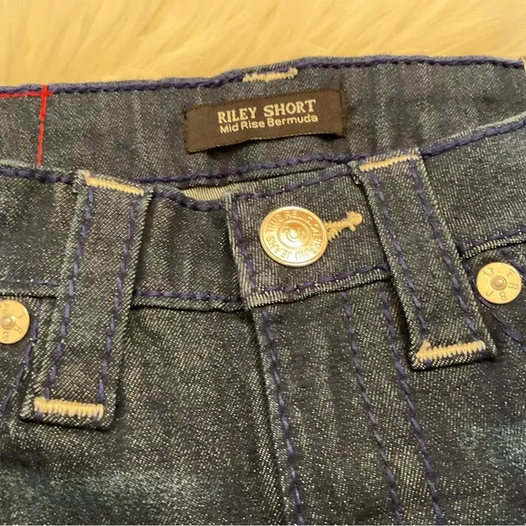 True Religion Riley Shorts Mid-Rise Bermuda - NWT - Size 25 - Dark Moonstone