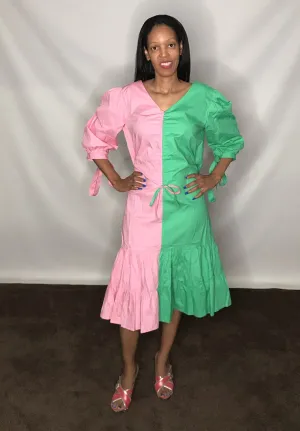 Two Tone Midi Dress
