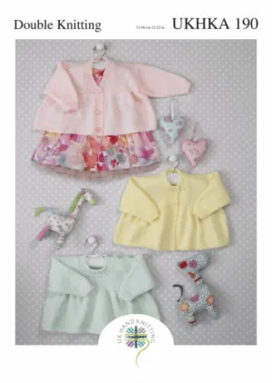 UKHKA 190 Baby Sweater and Cardigan - Prem-22"