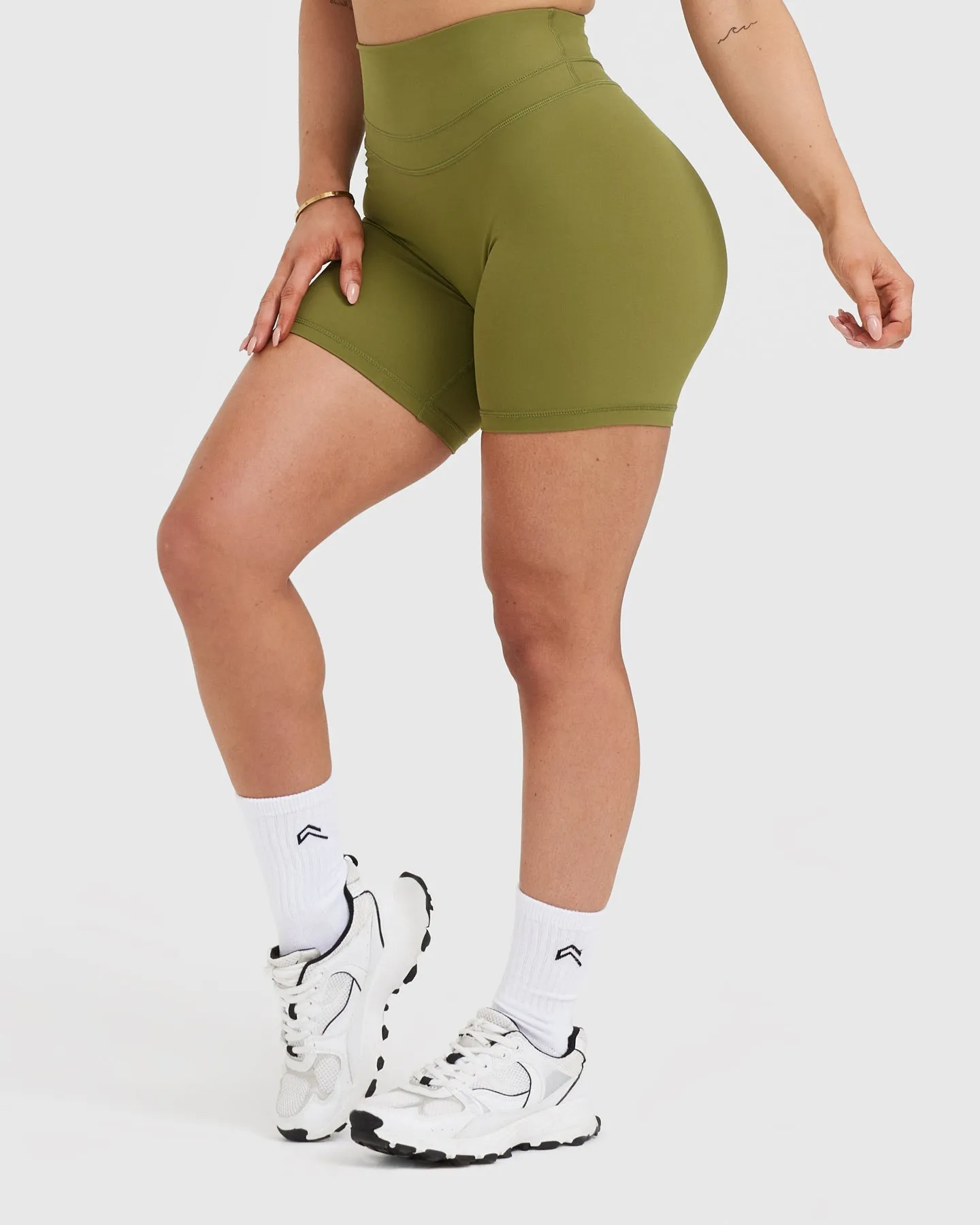 Unified High Waisted Shorts 6" | Olive Green