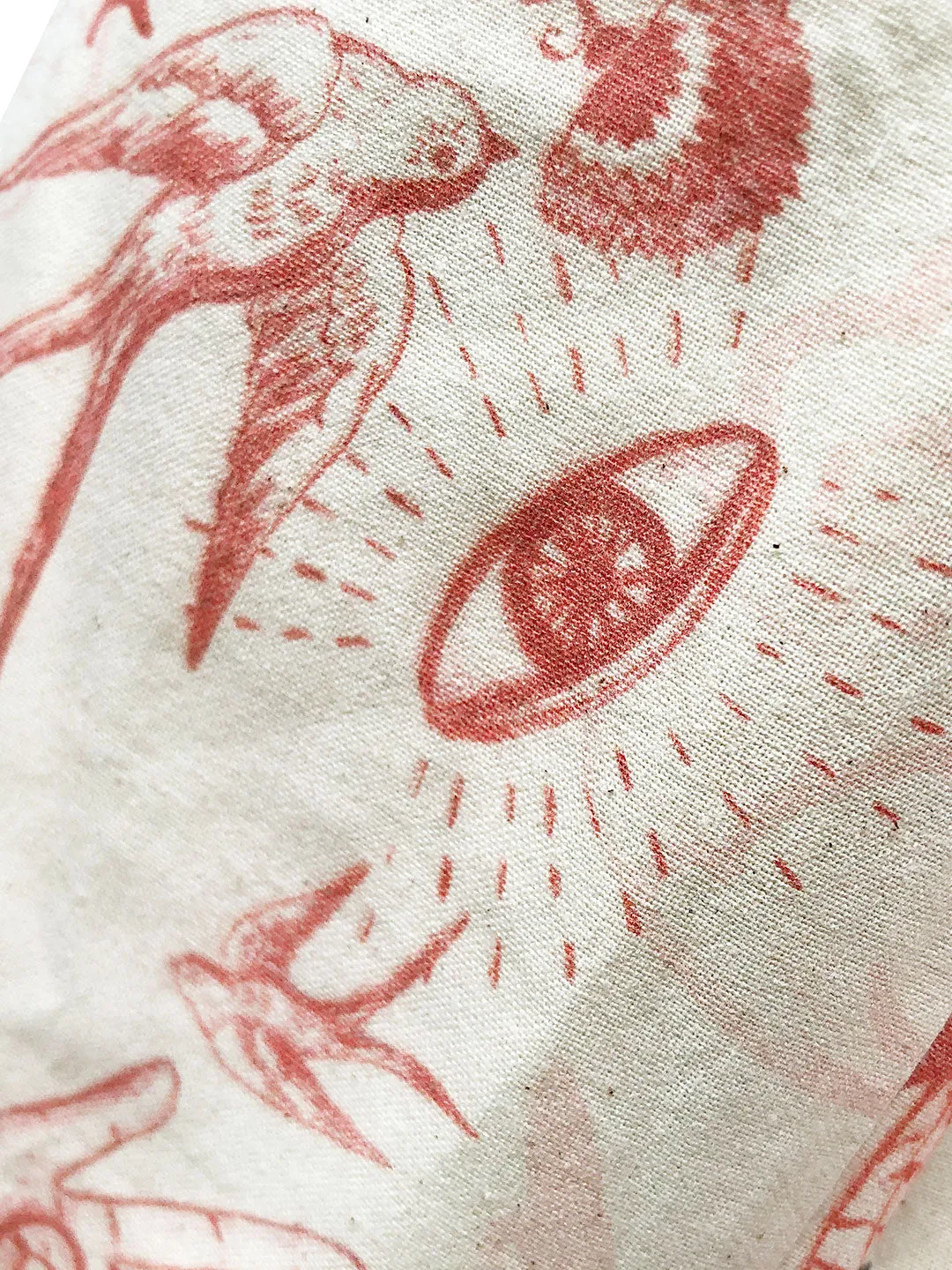 Unlogical Poem Red Illustration Print Cotton Blazer