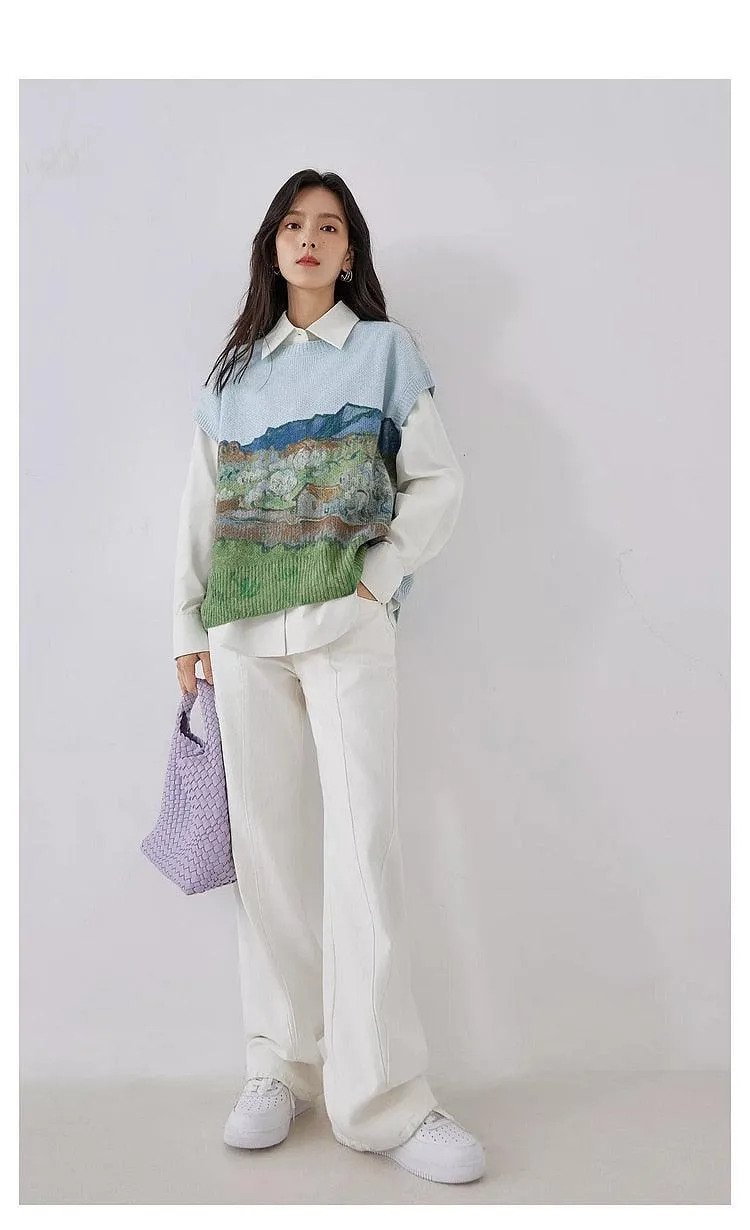 Van Gogh Sleeveless Knitted Sweater