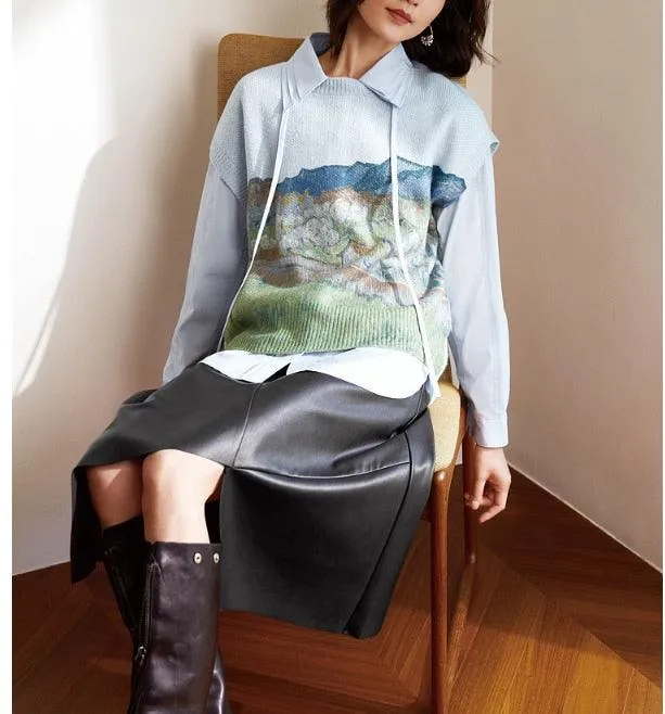 Van Gogh Sleeveless Knitted Sweater