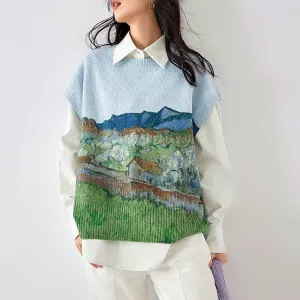 Van Gogh Sleeveless Knitted Sweater