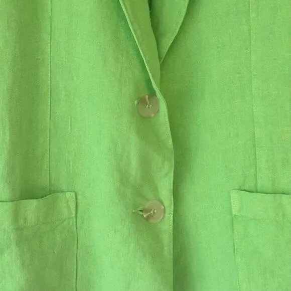 Velvet by Graham &amp; Spencer Cassie Linen Blazer Pixie Green S NWOT