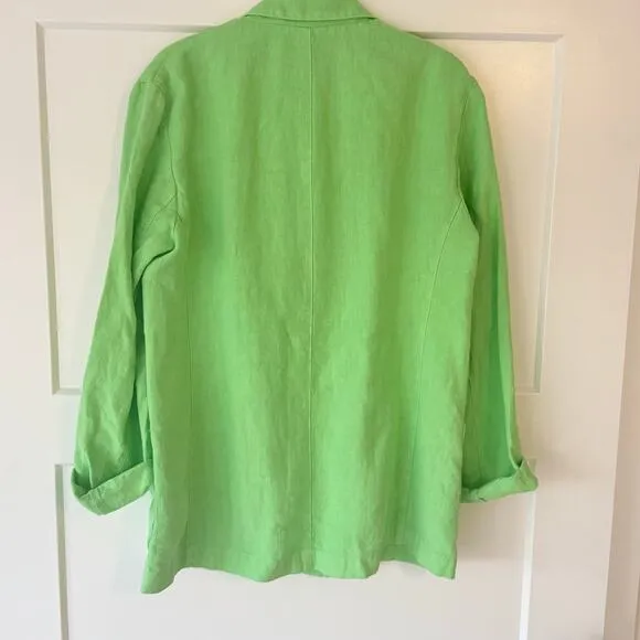 Velvet by Graham &amp; Spencer Cassie Linen Blazer Pixie Green S NWOT