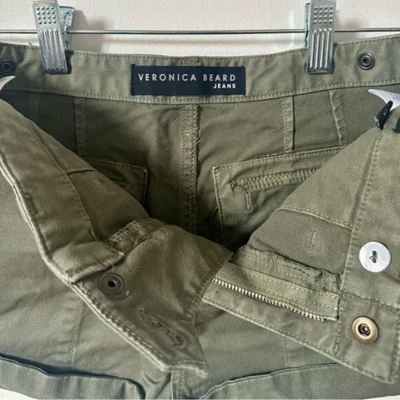 VERONICA BEARD Caine High Rise Khaki Green Shorts Size 25