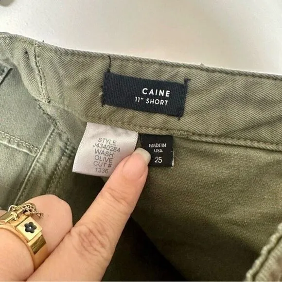 VERONICA BEARD Caine High Rise Khaki Green Shorts Size 25