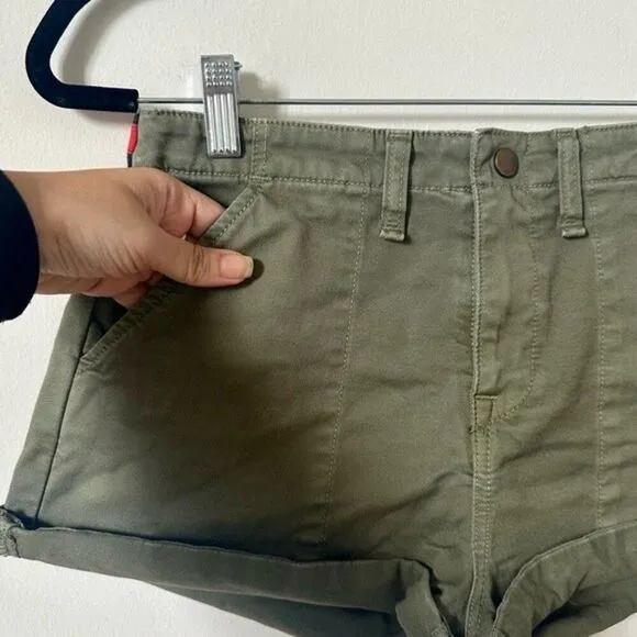 VERONICA BEARD Caine High Rise Khaki Green Shorts Size 25