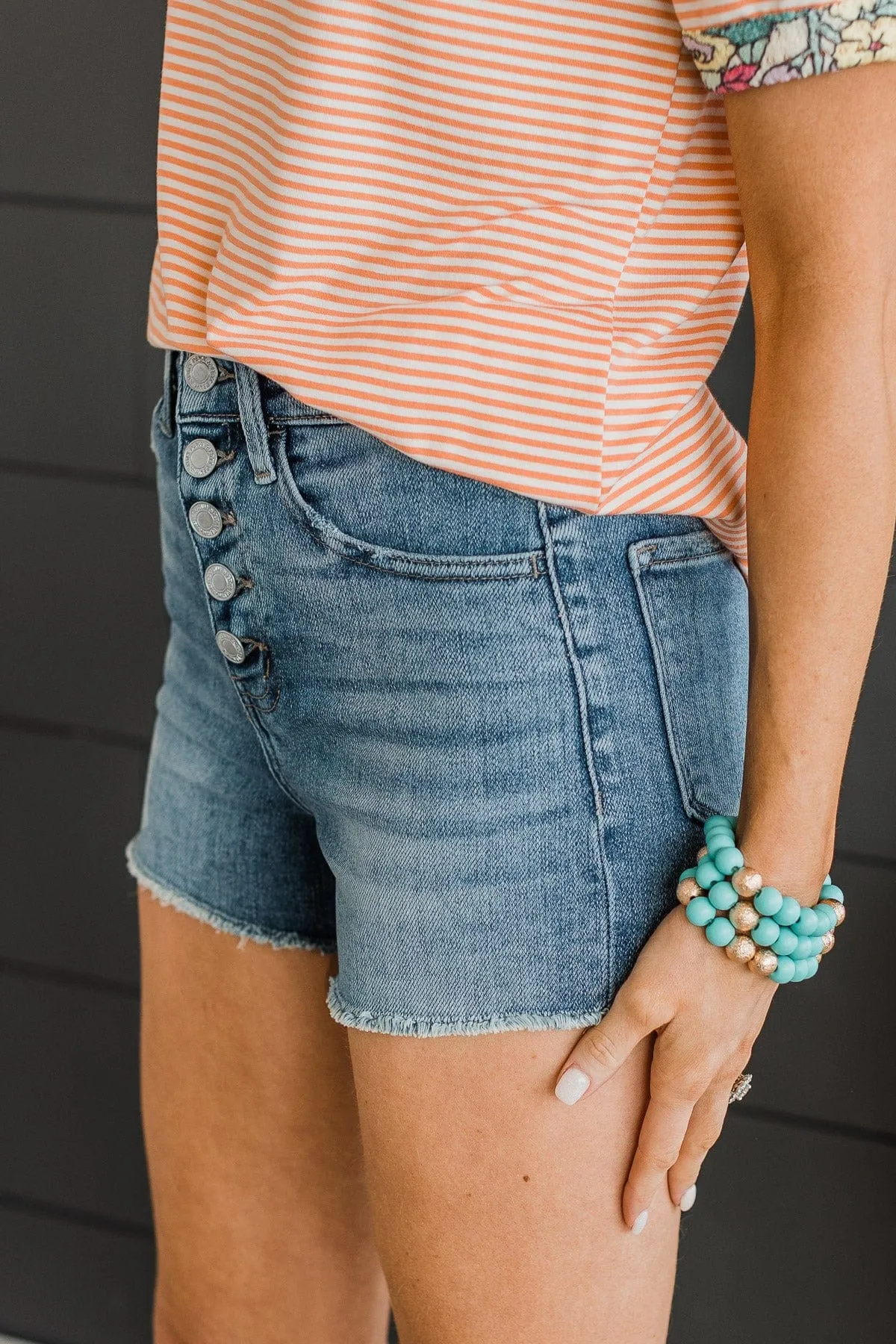Vervet High-Rise Shorts- Paulina Wash