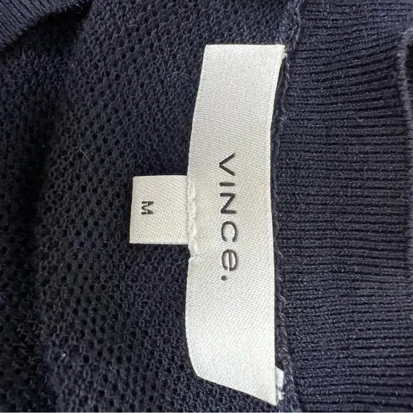 Vince Texture Knit Semi Sheer Lightweight Long Sleeve Sweater Top M B10