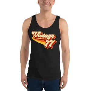 Vintage 1977 Warm Retro Lines Unisex Tank Top