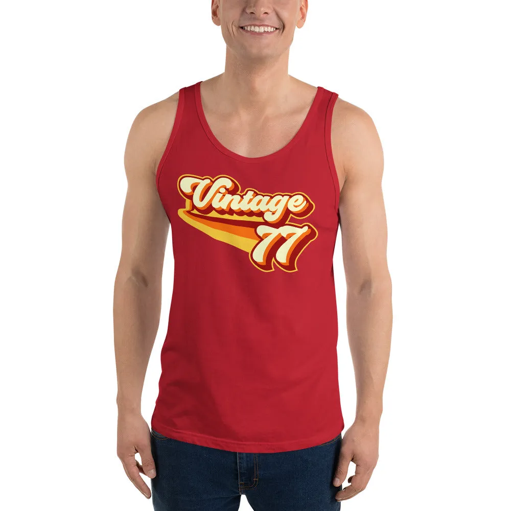 Vintage 1977 Warm Retro Lines Unisex Tank Top