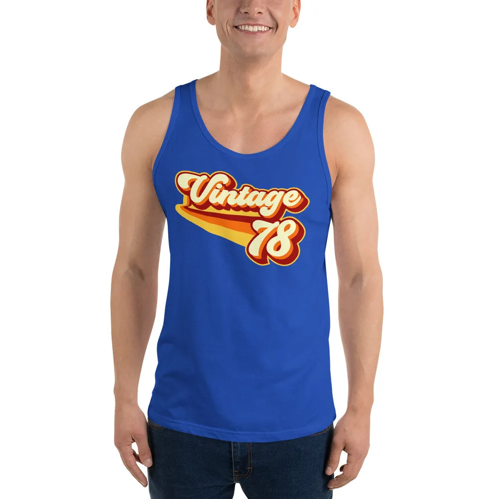 Vintage 1978 Warm Retro Lines Unisex  Tank Top