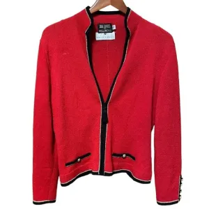 Vintage Don Sayres for Wellmore Saks Fifth Avenue Red Cardigan Sweater Size 10