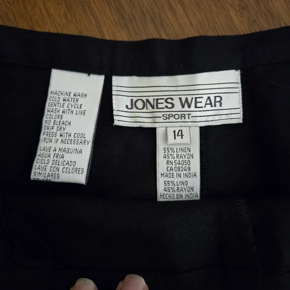 Vintage Jones Wear Mix &amp; MatchWoman's Black Linen Blend Maxi-Skirt Size 14, NWTs