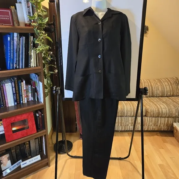 Vintage Jones Wear Mix &amp; MatchWoman's Black Linen Blend Maxi-Skirt Size 14, NWTs