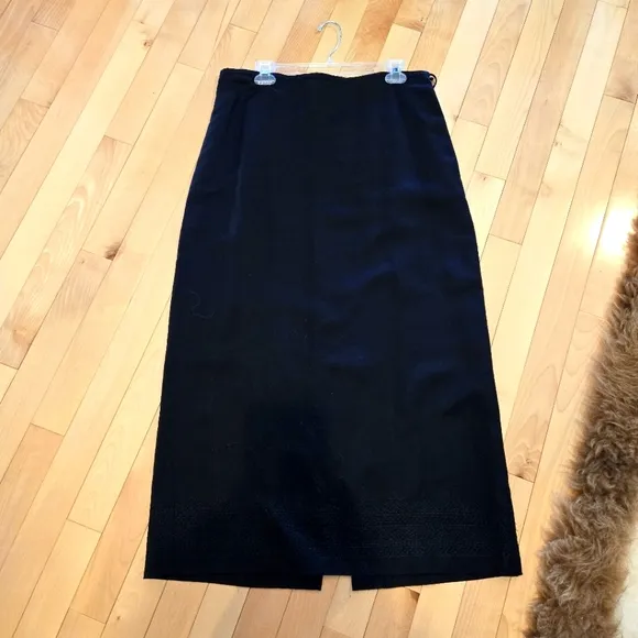 Vintage Jones Wear Mix &amp; MatchWoman's Black Linen Blend Maxi-Skirt Size 14, NWTs