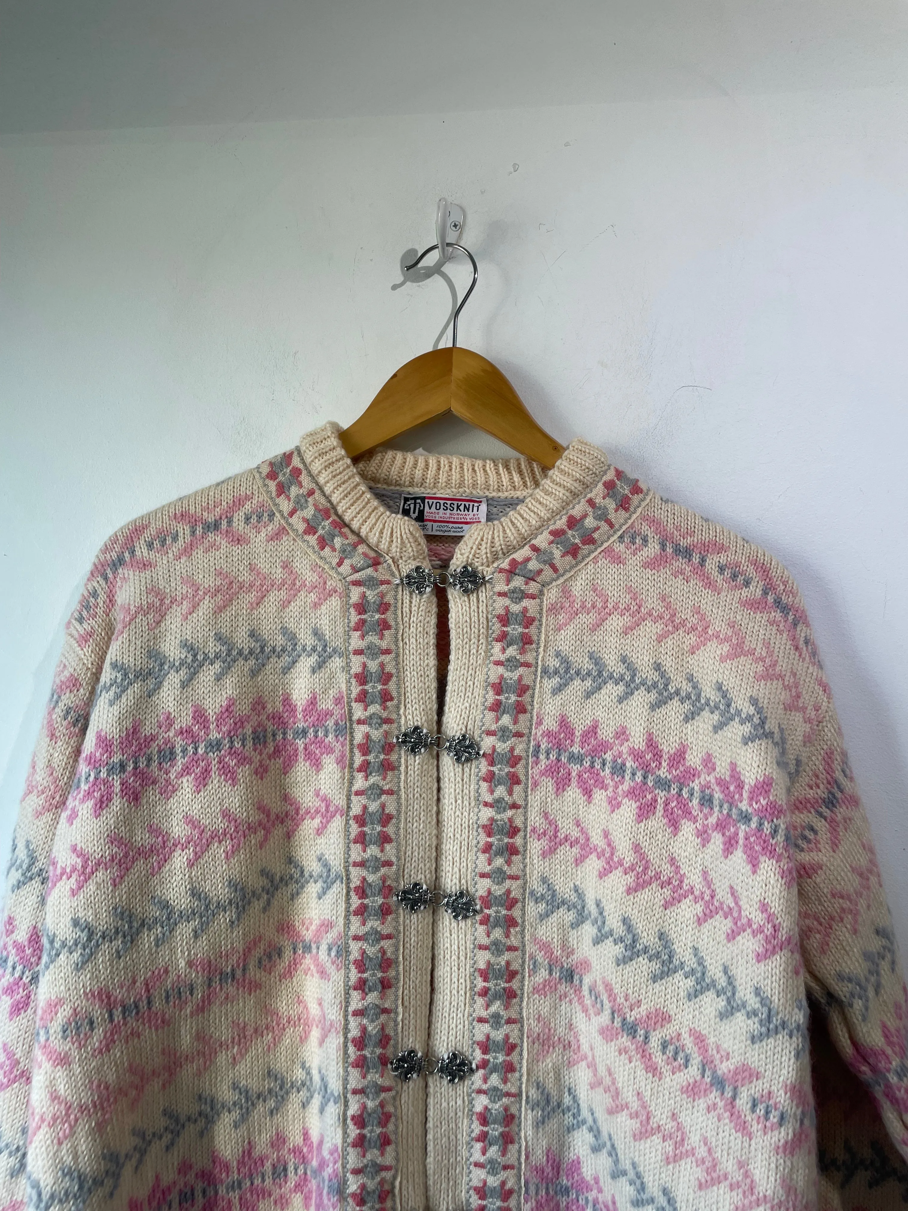 Vintage Vossknit Norwegian Snowflake Cardigan