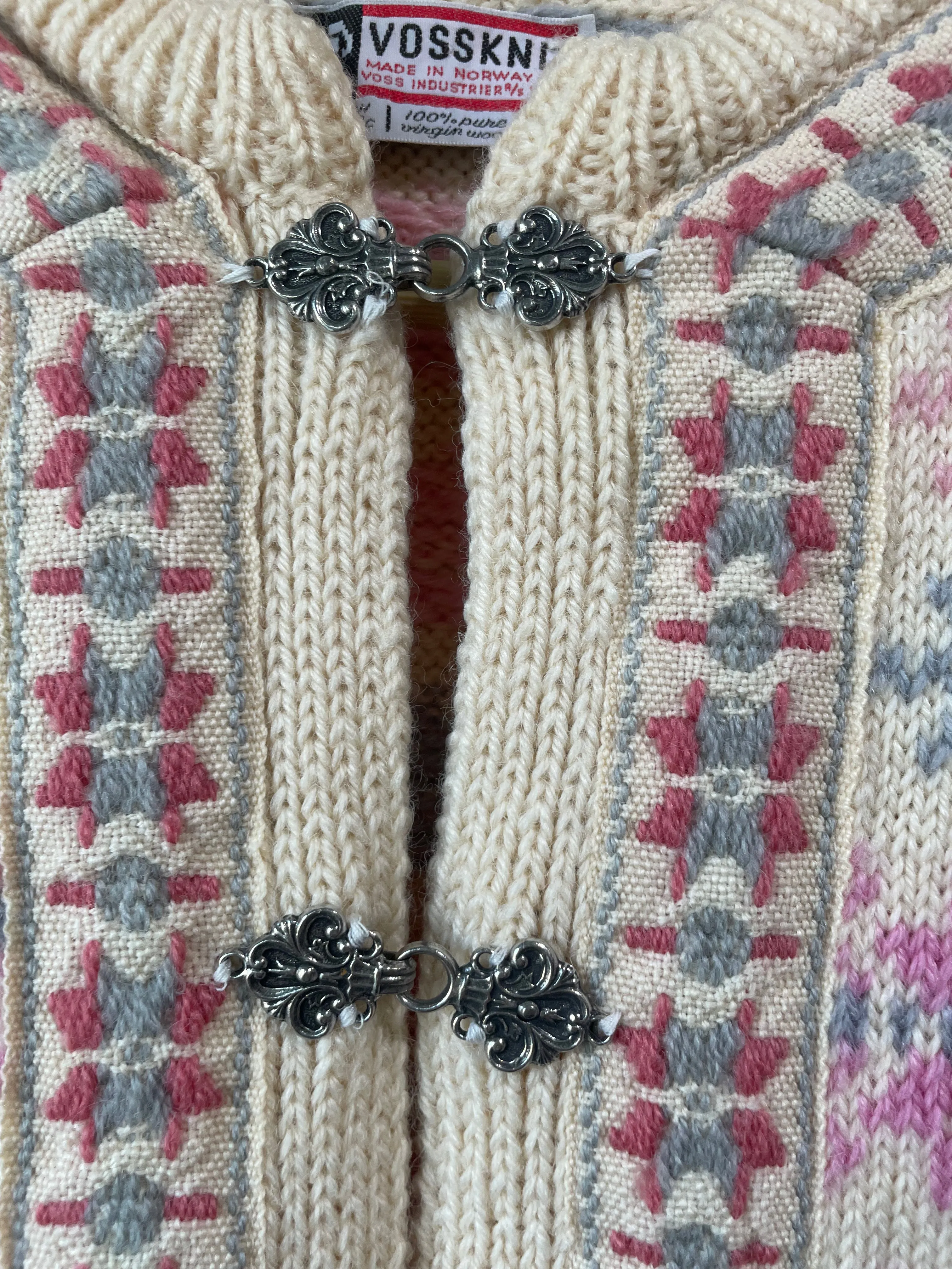 Vintage Vossknit Norwegian Snowflake Cardigan
